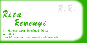 rita remenyi business card